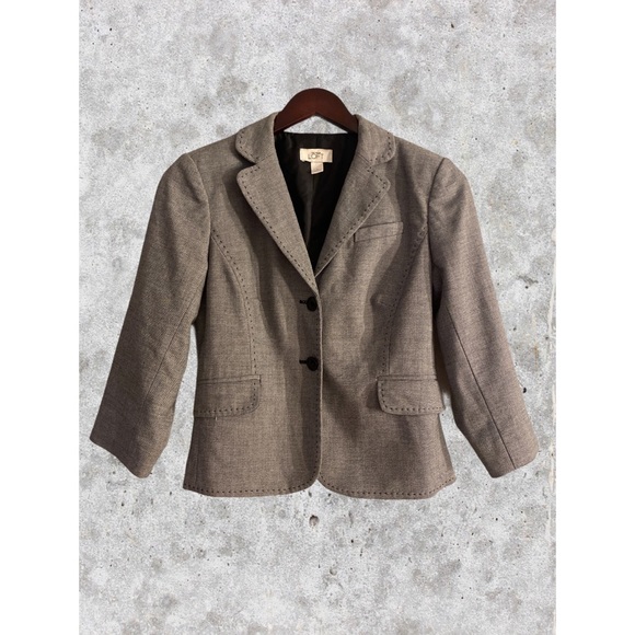 LOFT Jackets & Blazers - Loft Blazer Gray Exposed Stitches Peplum Blazer